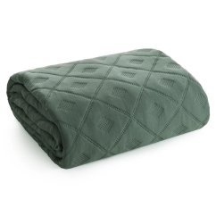 Elegáns ágytakaró - zöld, geometrikus mintával