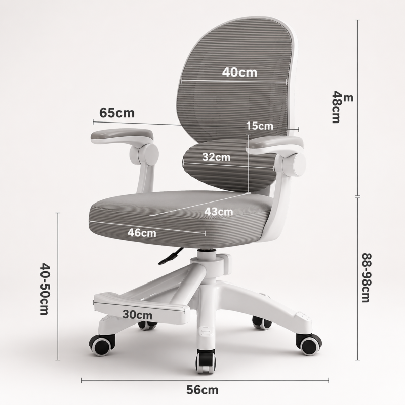 Ergonomická otočná detská herná stolička na kolieskach