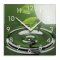 Sticlă decorativă cu ceas verde natural imprimat , 30 cm