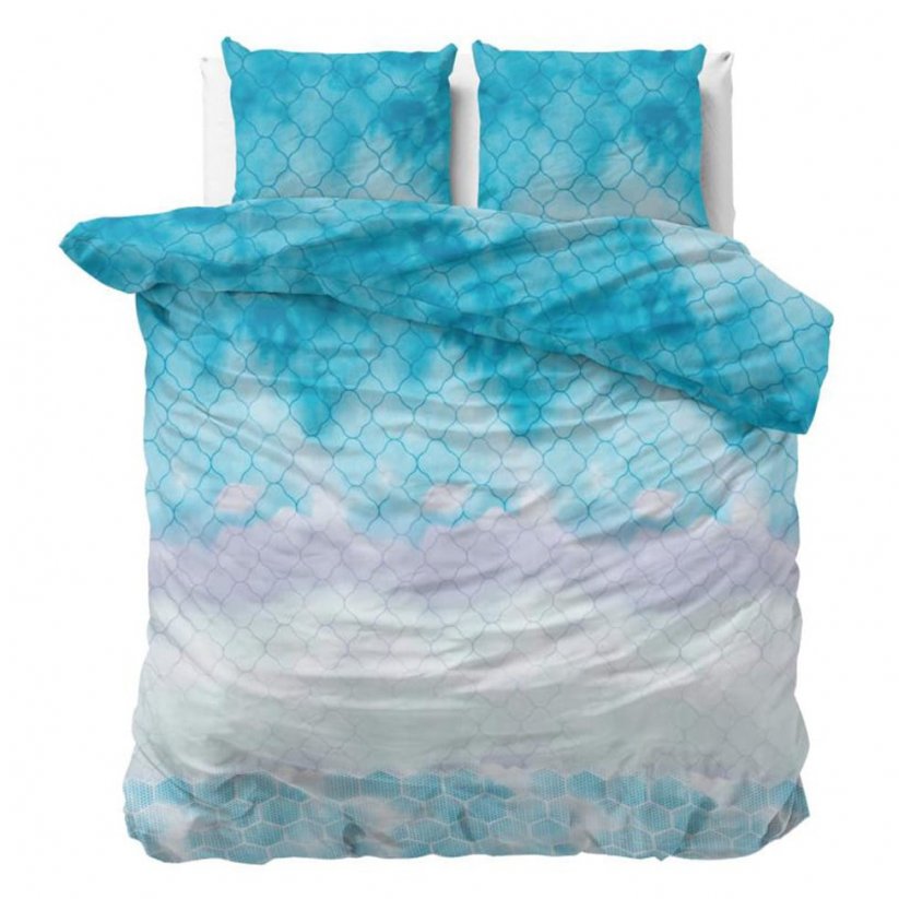 Elegante biancheria da letto in cotone blu 200 x 220 cm