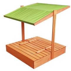 Sabbionaia chiudibile con panchine e tetto verde 120 x 120 cm