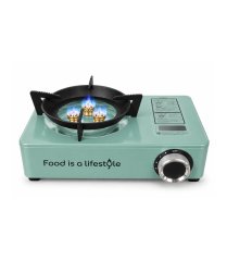 Aragaz portabil pe gaz pentru camping, de 3500 W, cu geantă de transport, verde