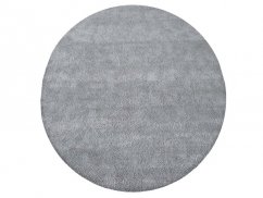 Jednobarevný kulatý koberec v šedé barvě