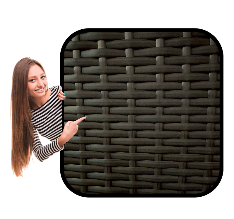 Garten-Rattan-Garnitur NM-03 - braun + graue Kissen