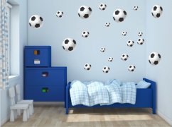 Adesivo da parete per ragazzi con palloni da calcio