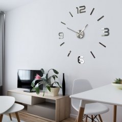 Дизайнерски огледален стенен часовник, 80 см