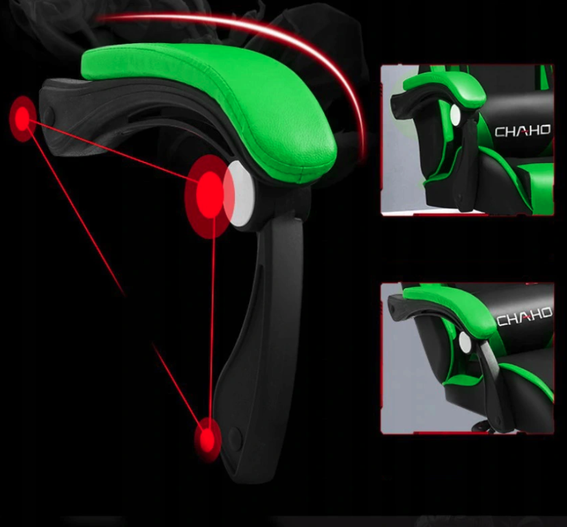 Pohodlné hracie kreslo s vankúšom čierno zelenej farby