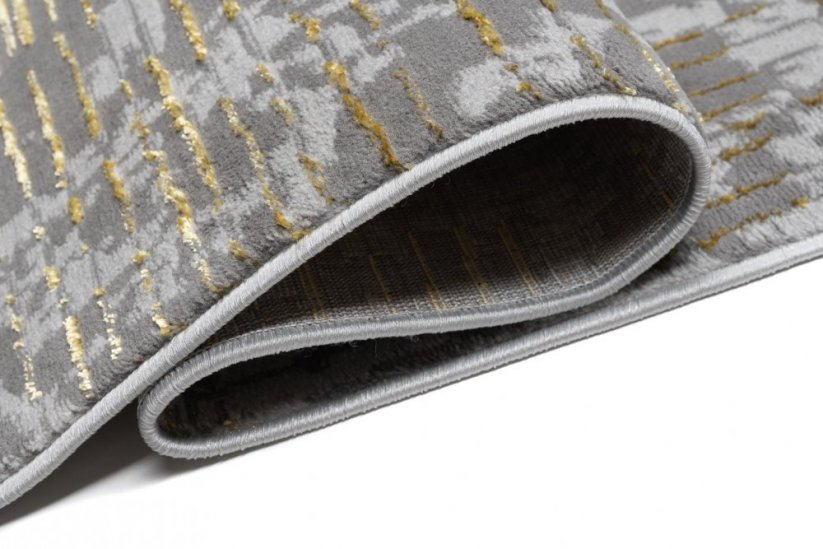 Модерен сив килим със златен мотив