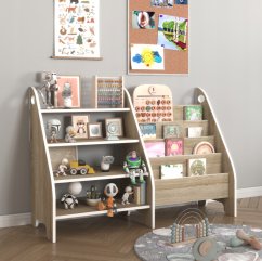 Praktický regál Montessori 2v1 pro děti - sonoma