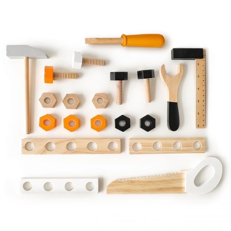 Dřevěná dílna pro děti 32 prvků ECOTOYS