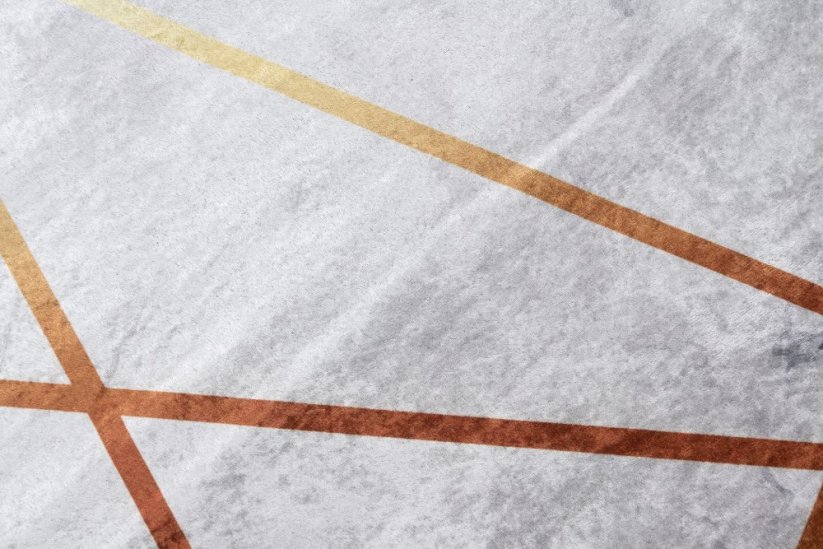 Модерен сив килим с прост златен модел - Размерът на килима: Ширина: 140 см | Дължина: 200 см