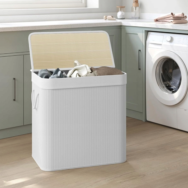 Bambusový kôš na bielizeň – 3 komory, 150 l