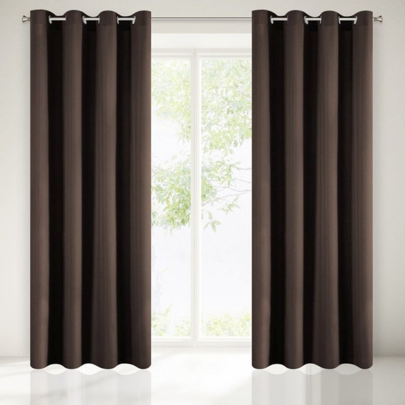 Moderne temno rjave zavese za dnevno sobo 140x250 cm