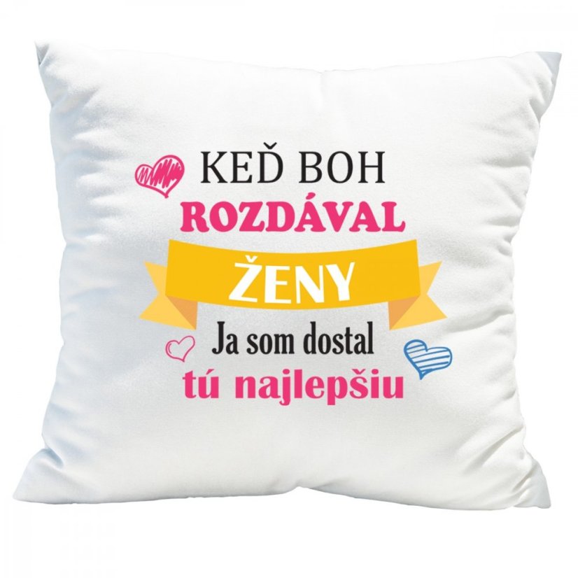 Originálny vankúšik s potlačou darček na MDŽ