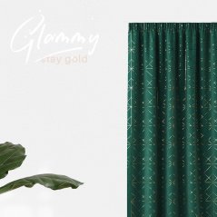 Draperie decorativă verde închis cu prindere cu cleme 140x250 cm