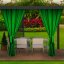 Draperii unice, verzi strălucitoare, pentru terasa de grădină și foișor 155 x 220 cm