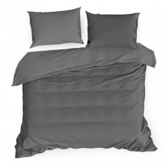 Luxusné posteľné obliečky z bavlneného saténu tmavo sivej farby