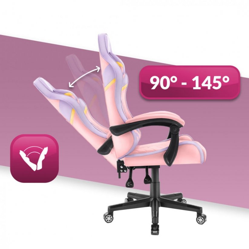 Геймърски стол HC-1004 розово-лилаво