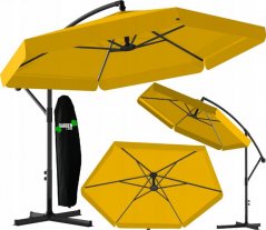 Sárga kerti napernyő állvánnyal