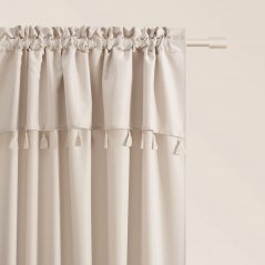 Béžový záves Astoria so strapcami na riasiacej páske 140 x 280 cm