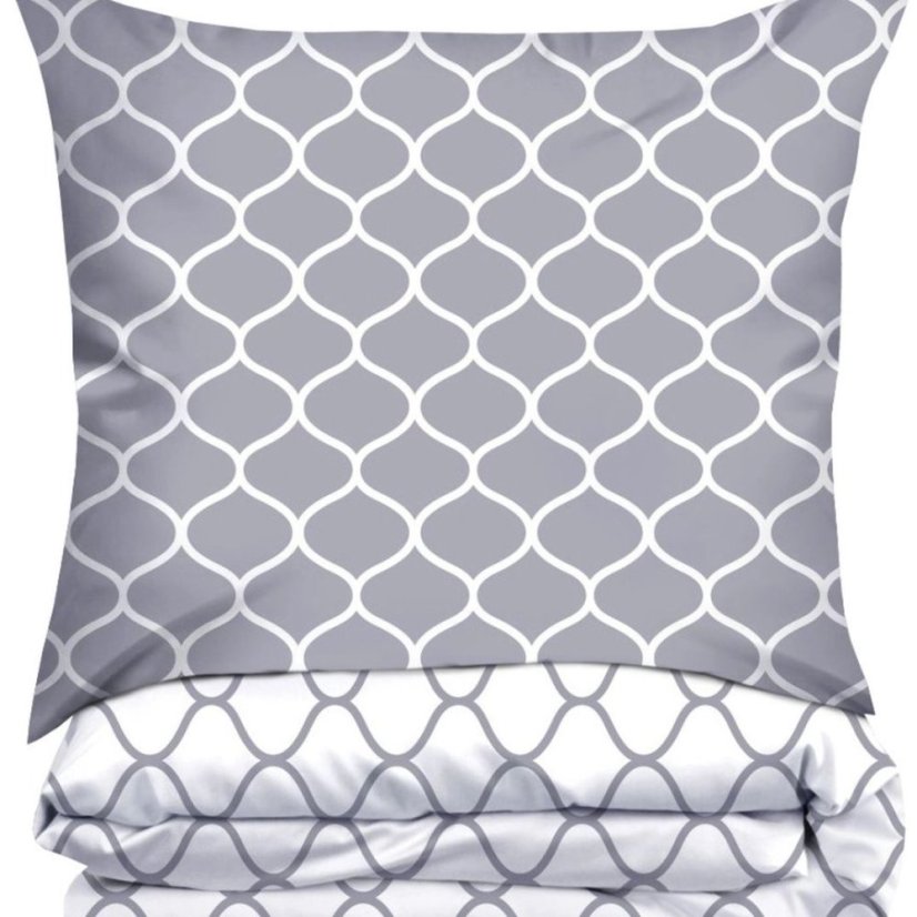 Obojstranná, prémiová bavlnená posteľná bielizeň s geometrickým vzorom