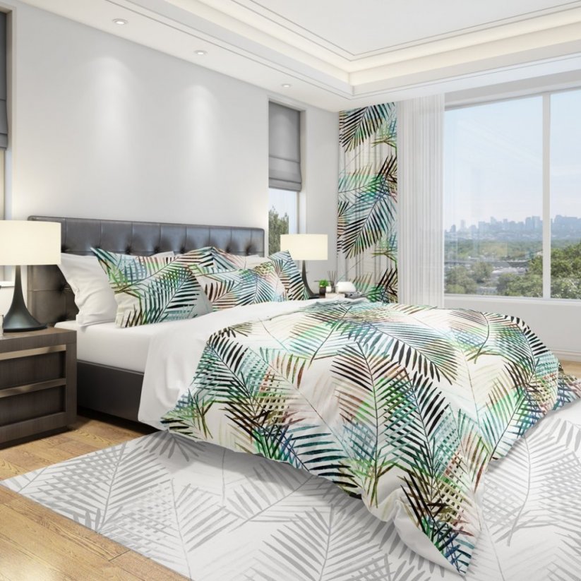 Lenjerie de pat pentru dormitor cu model de frunze de palmier