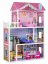 Casa delle bambole in legno con ascensore in rosa