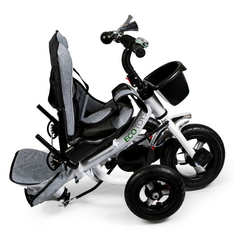Detská sivá balančná trojkolka, bicykel Ecotoys