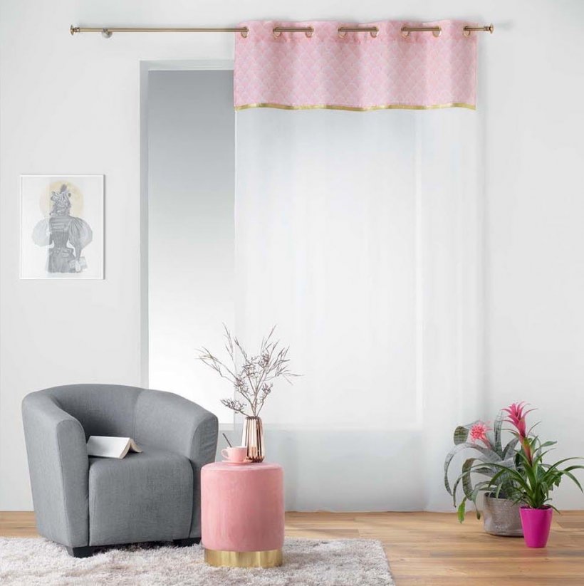 Elegáns függöny rózsaszín-arany felsőrésszel DUCHESSE 140x240 cm