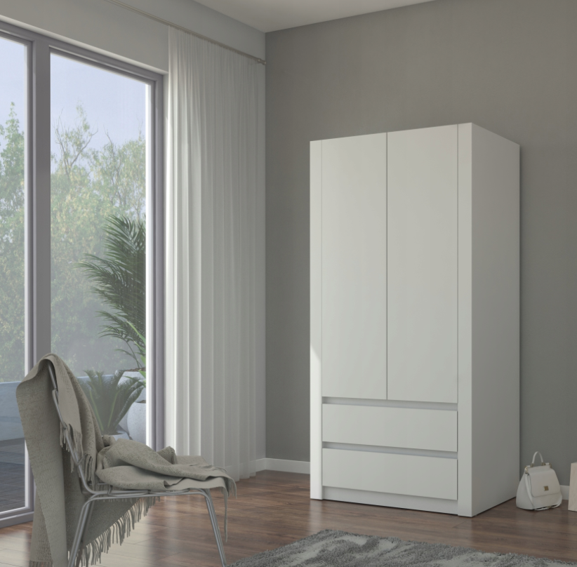 Modern kétajtós gardróbszekrény MODERN B20 180 x 90 x 55 cm - különböző színváltozatokban.