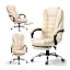 Kancelářská židle BOSS s podnožkou - krémová ekokůže