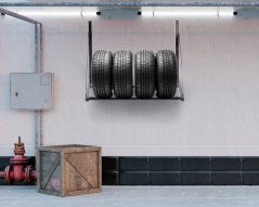 Supporto per pneumatici a parete 56 x 50 x 80-120 cm
