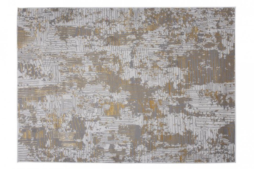 Covor modern gri cu motiv auriu