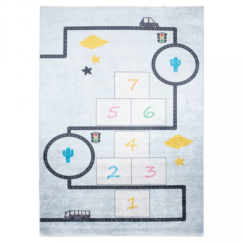 Kinderteppich mit dem Thema der Straße und Spiele Kinderzimmer