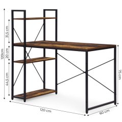 Tavolo da lavoro e da gioco con ripiani 120 x 60 cm