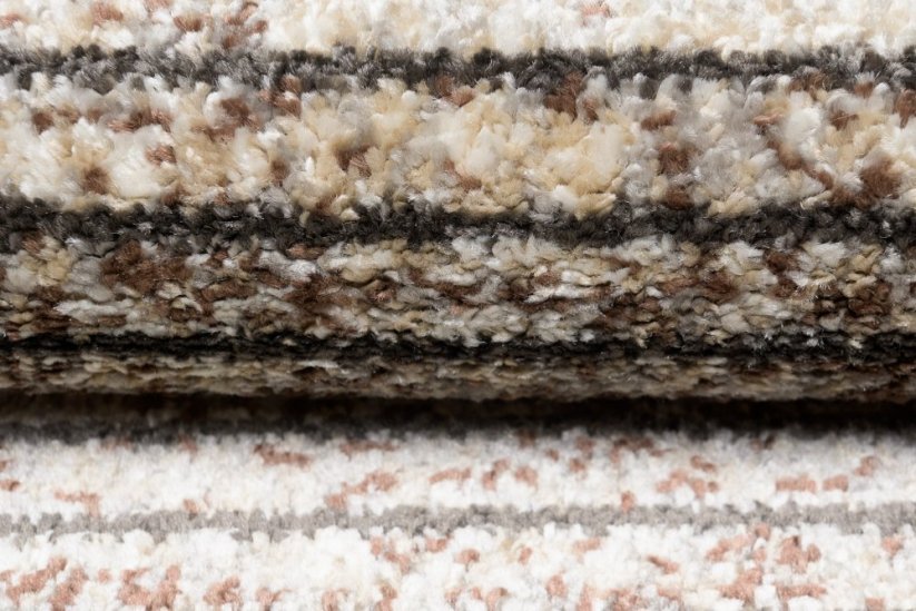 Moderner Teppich in Brauntönen mit dünnen Streifen