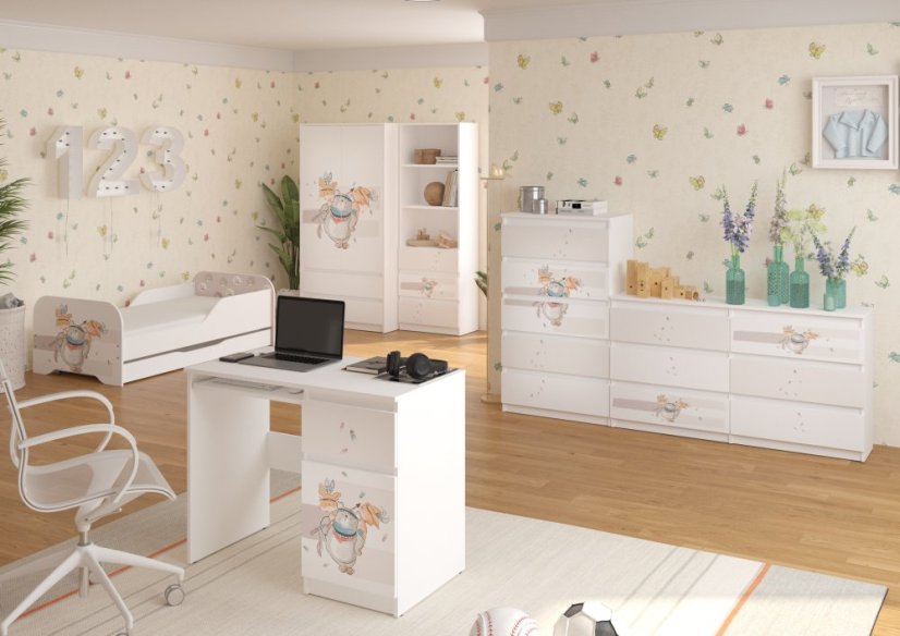 MIKI Gyerekágy ágyneműtartóval 160 x 80 cm - A három jóbarát