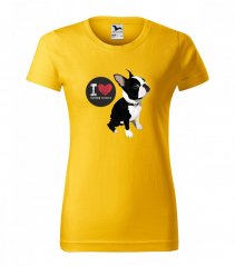 Stylové dámské tričko s potiskem pro milovníky bostonských teriérů