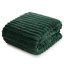 Pătură de pluș verde smarald cu dungă în relief
