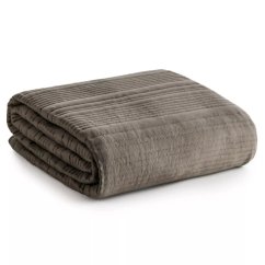 Elegáns ágytakaró TARA matt szövetből, steppelt mintával - barna színben.