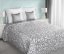 Obojstranné prehozy na posteľ bielej farby so sivými ornamentami 