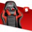 Scaun de gaming HC-1007 negru cu detalii roșii