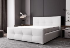 Luxusná čalúnená posteľ v glamour štýle bielej farby 180 x 200 cm