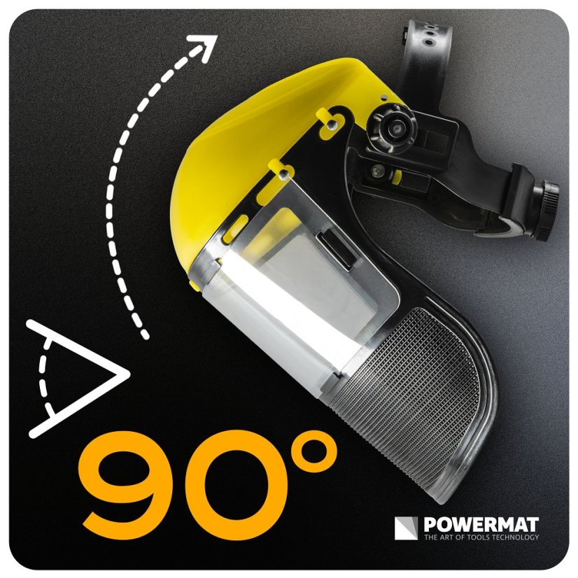 Ochranný štít na tvár pre krovinorez s nastaviteľným uhlom