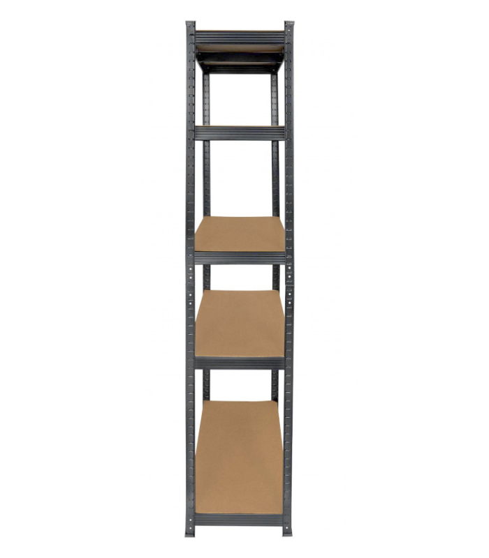 Raft metalic gri cu 5 etajere 150 × 70 × 30 cm