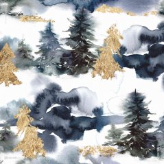 Stylový vánoční závěs - zimní les 150 x 240 cm