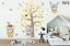 Autocolant de perete pentru copii mari Urși cu miere - Mărimea: 120 x 240 cm