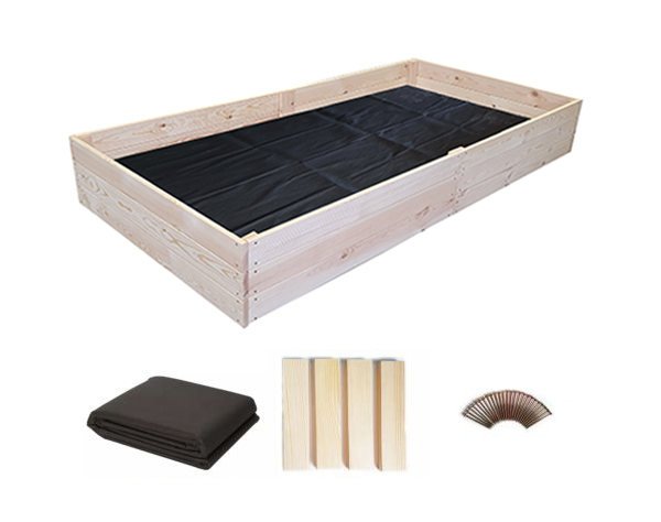 Prírodná vyvýšená drevená posteľ 200 x 80 x 27 cm