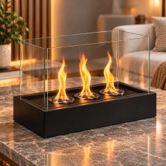 Самостоятелна биокамина с декоративни камъни – 45 x 30 x 21 см