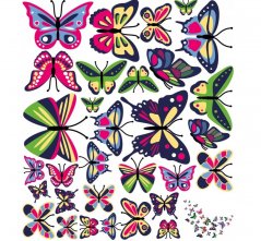 Весели стикери за стена с пеперуди 76 x 100 cm